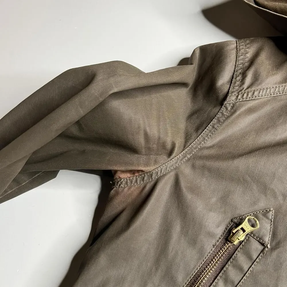 J.Crew Jacket Mens‎ Small Brown Hooded Parka Full Zip Lined Pockets Casual